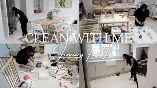 JANUARY CLEAN WITH ME & NEW YEAR HOUSE RESET | All day deep cleaning + cleaning motivation