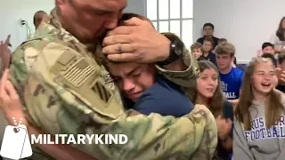 Soldier uses inflatable duck to surprise son | Militarykind