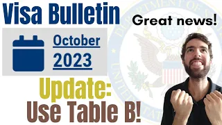 October 2023 Visa Bulletin update: You can use Table B!!