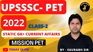 Current Affairs+Static GK | PET 2022 live class 2| Run By Saurabh sir #pet #kurukshetraacademy