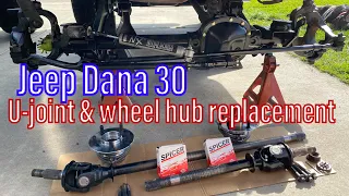 Fixing up Dana 30 Front Axle - DIY U-joint & wheel hub bearing replacement Teardown & Rebuild