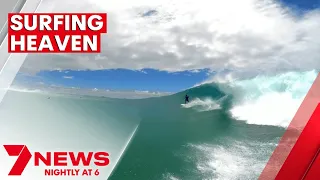 Incredible pictures capture Gold Coast surfer's trip through huge wave | 7NEWS