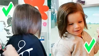 Стрижка КАРЕ для девочки 3-4 года на редкие волосы Детская парикмахерская