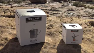 FIREMAPLE Alti Ultralight Titanium Pot 0.9L & Mini FMS-300T Stove Kit