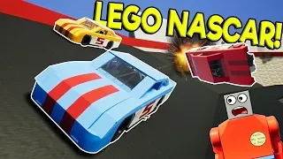 LEGO NASCAR RACE & CRASHES! - Brick Rigs Multiplayer Challenge Gameplay - Lego NASCAR Racing