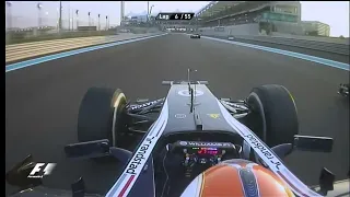 Bruno Senna onboard overtake on Vitaly Petrov Abu Dhabi GP 2012