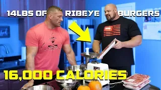 COOKING 14LBS (16,000 CALORIES) OF RIBEYE BURGERS | TERRY HOLLANDS | BRIAN SHAW