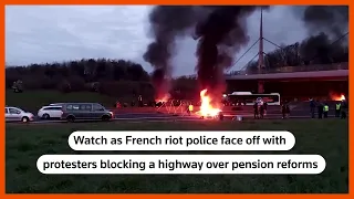 French police face off with protesters over pensions