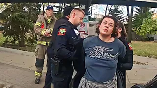 Bodycam: Drunk Woman Sets Fire To A Porta Potty And Shocked When Arrested