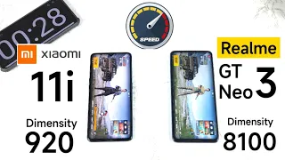 Realme GT Neo 3 vs Xiaomi 11i Speedtest Comparison Dimensity 8100 vs 920 😱🔥