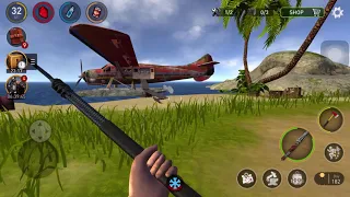 Experience repairing an airplane in Raft Survival game