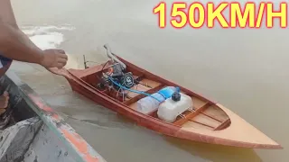 Modified Craft RC Thai Longtail boat 2T Engine reaches speeds of 150 km/h