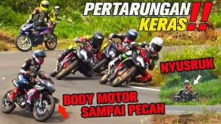 ADIK WAWAN TEMBONG WAHYU NUGROHO KALAH DUEL DENGAN RIKY IBRAHIM DAN HAFID PRATAMA, BEBEK 4T TU 150CC