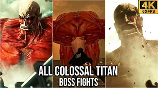 Attack On Titan 2 - All Colossal Titan Boss Fights & Encounters (4K60fps)