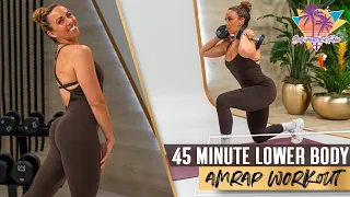 45 Minute Legs and Glutes AMRAP Workout [ALL-LEVELS LOWER BODY PUSH] | STF Day 18