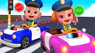 Policeman keeps everyone safe - Safety Tips + Wheels on the Bus | More Nursery Rhymes & Kids Songs