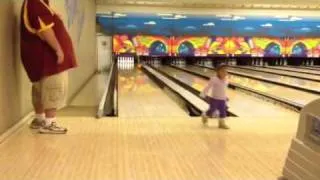 Youngest 2 handed bowling baby