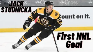 Jack Studnicka #23 (Boston Bruins) first NHL goal Jan 21, 2021