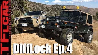 2016 Toyota 4Runner TRD Pro vs 1995 Jeep Wrangler vs Gold Mine Hill: DiffLock Ep.4