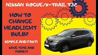 How to Change Headlight Bulb Nissan Rogue/X-Trail T32