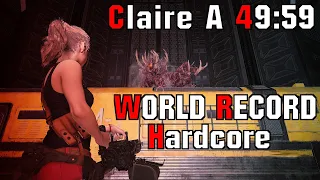 [Speedrun Personal Best] Claire A Hardcore 49:59 Resident Evil 2 Remake | 120FPS