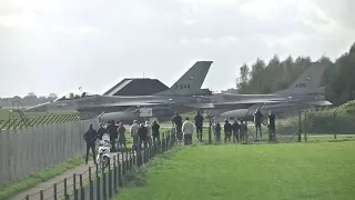 Afternoon wave 2x F-16 Takeoff, Touch & Go & landing at Volkel Airbase, last flight J-644