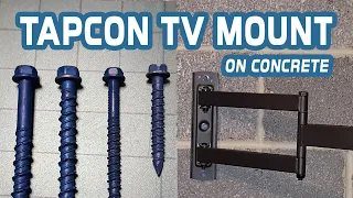 Tapcon TV Mount on Concrete Wall | concrete screws in cinder block holding up a TV