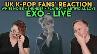 EXO LIVE! White Noise, Thunder, Playboy, Artificial Love - UK K-Pop Fans Reaction