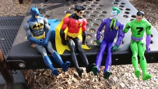 Batman & Robin And Joker Race The Playground And Swing On The Swings At Park