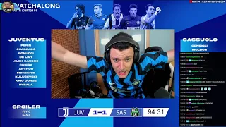 kurt's funny reaction to Juve conceding 95th minute to lose 2-1 vs Sassuolo