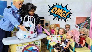 WHOSE BAG IS THIS? CONFESS! Katya and Max are a cheerful family at school dolls in real life