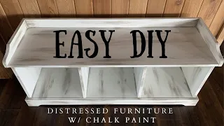 EASY HOW TO DISTRESS FURNITURE| DIY DISTRESSED FURNITURE USING CHALK PAINT