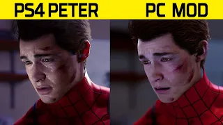 Original PS4 Peter Face VS MODDED PC Peter Face | Spider-Man PC Comparison