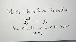 Math Olympiad Question | Algebra Equation | You should be able to solve this!!