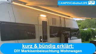 Camping - kurz & bündig erklärt: DIY Markisenbeleuchtung Wohnwagen mit Thule Omnistor Dachmarkise