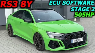 Audi RS3 8Y ECU Software STAGE 2 GREGOR10 505HP MG1CS163 Unlocked Extra Features Dragy 0-100 Sound