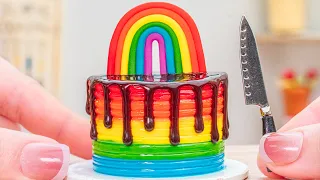 1000+ Satisfying Miniature Rainbow Chocolate Cake Decorating | Miniature Ideas by Hieu Cakes