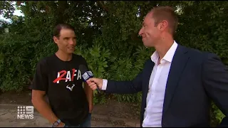 Rafael Nadal interview to 9 News the day after winning a record 21st Grand Slam title