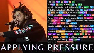 J Cole - A p p l y i n g  P r e s s u r e | Lyrics, Rhymes Highlighted