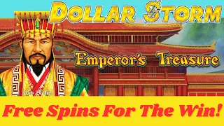 Finally Showing You Dollar Storm Emperor's Treasure Slot Machine - Free Spins for the win!