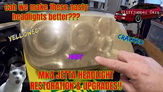 Can We Make These Mk4 Jetta Headlights Better?  Rebuild, Restore, Renew, Reuse!