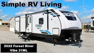 Middle Living Travel Trailer RV! 2022 Forest River Vibe 31ML