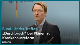 Krankenhausreform: Pressekonferenz mit Karl Lauterbach nach Tagung der Bund-Länder-Arbeitsgruppe