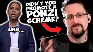 Edward Snowden DESTROYS Ponzi Scheme Promoter LIVE