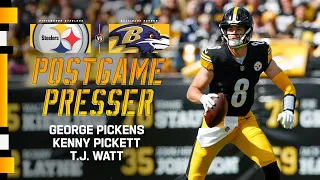Watt, Pickett, Pickens Postgame Press Conference (Week 5 vs. Ravens) | Pittsburgh Steelers