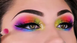 Beginners Eye Makeup Rainbow Eye Makeup | Beautybyjosiek | Neon Eye Makeup Tutorial