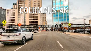 Columbus 4K - Driving Downtown - OHIO - USA