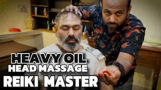 Heavy oil head massage therapy by Reiki Master 💈Asmr relaxation to reduce stress n Anxiety