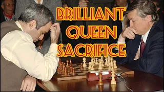 Garry Kasparov vs Anatoly Karpov - Queen Sacrifice in a World Championship Match 1990 #chess