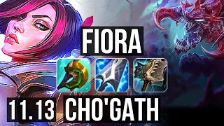 FIORA vs CHO'GATH (TOP) | Penta, 1.3M mastery, Godlike, 300+ games | EUW Grandmaster | v11.13